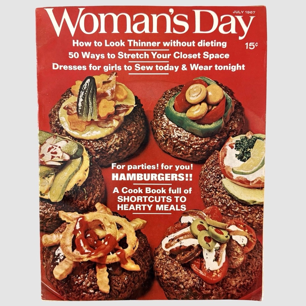 Woman's Day Magazine July 1967 Summer Recipes Calendar Fashion Beauty Home MCM